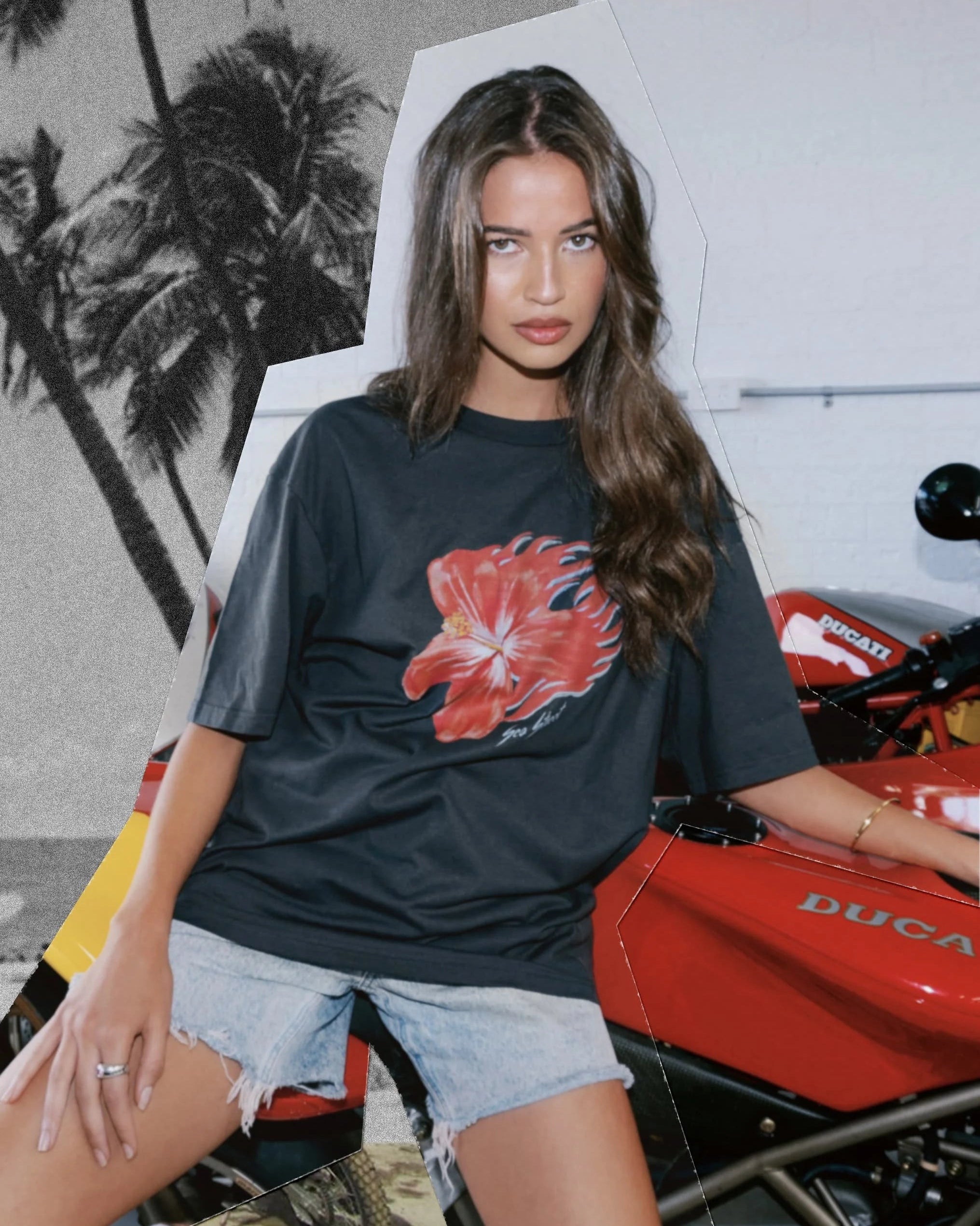Flaming Hibiscus Short Sleeve T-Shirt